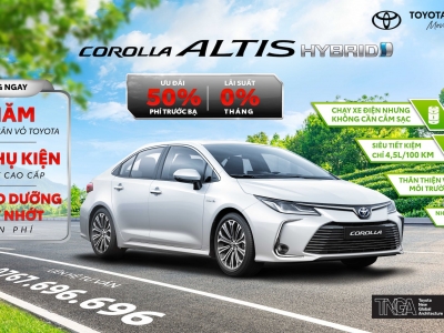 COROLLA ALTIS HYBRID - GIẢM NGAY 50% THUẾ TRƯỚC BẠ & 0% LÃI SUẤT